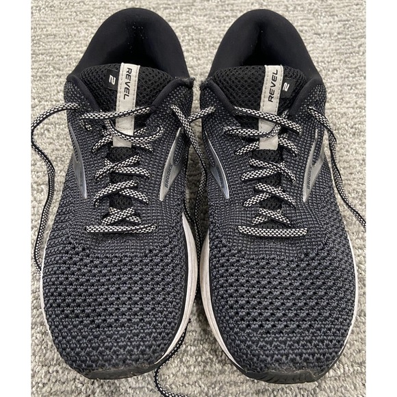 Brooks Running Shoes Women's Size 9.5 Black Revel 2 Knit Athletic Sneaker Lace‎ - Picture 1 of 8